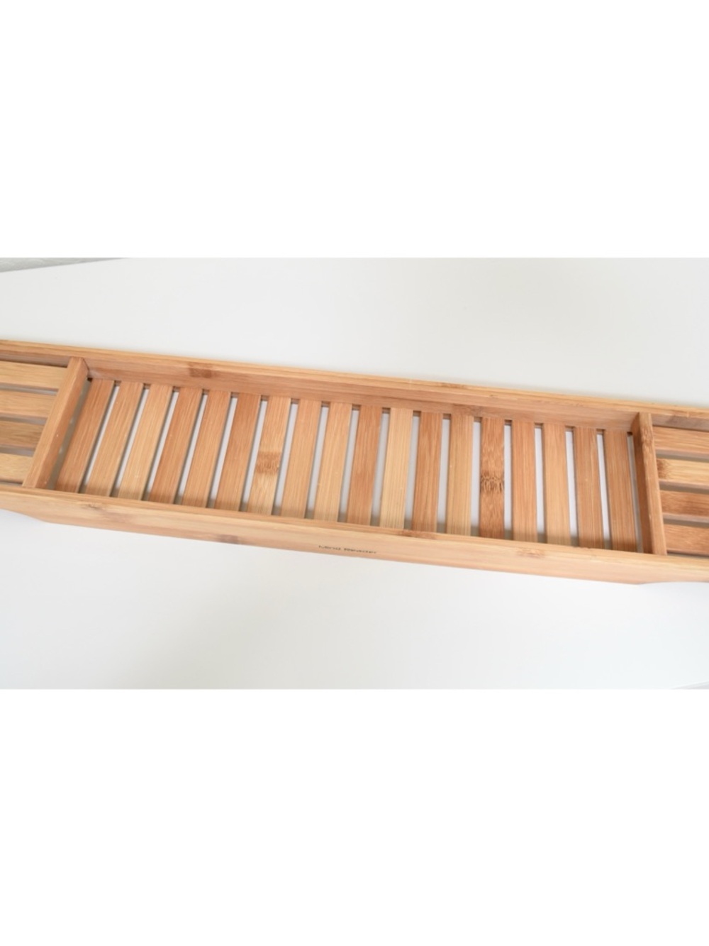 Mind Reader Bamboo Bathtub Tray for Book, Tablet, Wine Glass